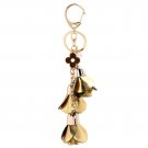 Camellia Flower Leather Key Chain for Women Flower Tassel Leather Keychain Bag Pendant Car Ornaments