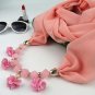 KMVEXO 2018 Autumn Winter New Geometric Beads Necklaces Flowers Pattern Wrap Statement Scarf Necklac