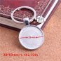PULCHRITUDE 5pcs/lot Metal Keychain Round Cabochon Setting DIY Vintage Handmade Key Chains for Jewel