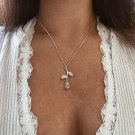 17KM Rose Flower Pendant Necklace For Women 3 Color Boho Plant Vintage Necklaces Charm Statement Jew