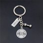 1PC Barbell Keychain Gym keep fitness Sport Kettle Bell And Strong Is Beautiful Charm body building