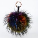 Chanfar Colorful 15CM Fluffy Genuine Raccoon Fur Keychain Women Bag Pendant Ball Keyring Handbag Pom