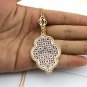 Cut Off Gold Filigree Quatrefoil Statement Long Chain Cutout Clover Pendant Necklace for Women Jewel