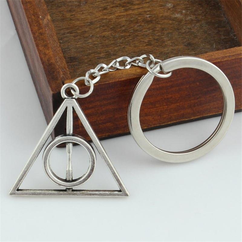 HOMOD New Design Keychain Silver Color Harry Potter keychain Vintage Triangle pendant Hermione Women