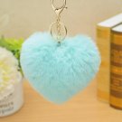 JINGLANG Fashion Gold Color Lobster Clasp Metal Keyring Dangle Rabbit Fur Heart Charm Keychains For 