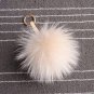 16cm Luxury Fluffy Real Raccoon Fur Ball PomPom Plush Size Genuine Fur Keychain Metal Ring Pendant B