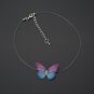 MissCyCy New Fashion Designer Crystal Colorful 3D Yarn Butterfly Chokers Invisible Fishline Silk Cho