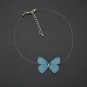 MissCyCy New Fashion Designer Crystal Colorful 3D Yarn Butterfly Chokers Invisible Fishline Silk Cho
