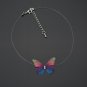 MissCyCy New Fashion Designer Crystal Colorful 3D Yarn Butterfly Chokers Invisible Fishline Silk Cho