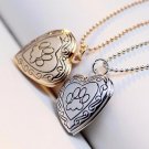 SUTEYI Photo Frame Memory Locket Necklace Silver/Gold Color Pendant Pet Cat Dog Paw Footprint Neckla