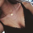 2017 Multi Layer Gold Color Necklaces For Women Long Chain Beads Necklace Simple Chokers Jewelry Col