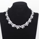Retro Full Austria Crystal Rhinestone Choker Necklaces Women Short Chain Flower Pendant Necklace Col