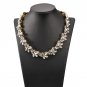 Retro Full Austria Crystal Rhinestone Choker Necklaces Women Short Chain Flower Pendant Necklace Col