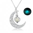 2018 new fashion Glow In the dark Necklace Moon Hollow with ball Pendant Necklace Valentine\'s Day G