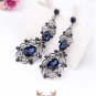 Free shipping! Luxury Imitation blue diomands rhinestone gem crystal peacock feather rope statement