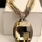 Whosale New Vintage Gold / Black Oval Glass Crystal Pendant Necklace, Charm Multi-Chain Long Chain N