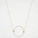 Contracted circle multicolor pendant decorative necklace Female long necklace matte black necklace