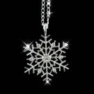 Fashion Necklaces For Women Silver Frozen Snowflake Crystal Necklace Pendant Chain Christmas Gift Co