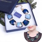 TrinketSea Blue Crystal Women Short Chain Statement Necklace Chokers New Style Fashion Jewelry Charm