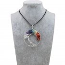 Original New Rainbow 7 Chakra Tree Of Life Quartz Pendant Necklaces Women Natural Stone Wisdom Tree 