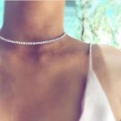 KMVEXO Simple Design Crystal Beads Choker necklace women Statement necklace Sparkly Rhinestone chock