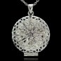 Valentine Lover Gift Hollow Out Water Drop Shell Photo Frames Can Open Locket Necklaces Silver Plate