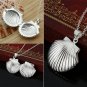 Valentine Lover Gift Hollow Out Water Drop Shell Photo Frames Can Open Locket Necklaces Silver Plate