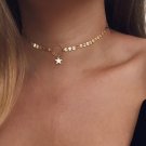 Gold Star Choker Necklace Delicate Trendy Necklace women Gold coin necklace XL235