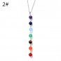 7 Chakra Stones Reiki Healing Point Chakra Pendant Charm Pendant Ankh Yoga Jewelry Semi Precious Sto