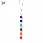 7 Chakra Stones Reiki Healing Point Chakra Pendant Charm Pendant Ankh Yoga Jewelry Semi Precious Sto