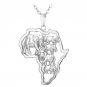 Hot Yellow Gold Color African Map Jewelry Lucky Men/Women Ethnic Africa Elephant/Lion/Antelope Anima