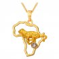 Hot Yellow Gold Color African Map Jewelry Lucky Men/Women Ethnic Africa Elephant/Lion/Antelope Anima