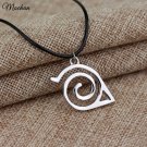 Free Shipping Trendy Fashion New Naruto Pendant Necklace Double Bands Konoha Sign For Men And Women 