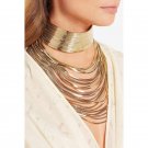 JUJIA Luxury metal chain choker Maxi Statement Necklace 2017 Multilayer Wedding chokers Collier Fash