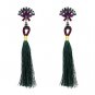 JUJIA 2017 trendy statement fashion earrings rope tassel stud MULTICOLOURED POMPOM EARRINGS women je