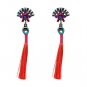 JUJIA 2017 trendy statement fashion earrings rope tassel stud MULTICOLOURED POMPOM EARRINGS women je