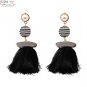 JUJIA good quality FIRENZE FRINGE DROPS earrings fashion women statement jewelry POMPOM EARRINGS dan