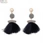 JUJIA good quality FIRENZE FRINGE DROPS earrings fashion women statement jewelry POMPOM EARRINGS dan