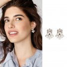 JUJIA 2017 New design clear crystal earrings fashion women statement earring girl party stud earring
