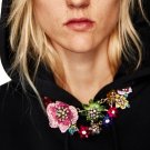 JUJIA 5 colors wholesale New women fashion necklace costume maxi flower Bejewelled floral statement 