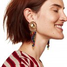 JUJIA FIRENZE FRINGE DROPS earrings fashion women statement crystal beads tassel EARRINGS dangle dro