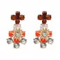 Vintage Classic Flower Stud Earrings For Women Fashion Brand Multicolor Fine Jewelry High Quality Cr