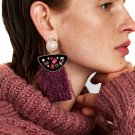 JUJIA 11 colors fashion jewelry vintage earrings statement dangle long tassel fringe earrings fashio