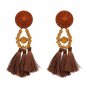 JUJIA Exaggerate Women Bohemian Indian Jewelry Statement Drop Fringe Earrings Vintage Long Tassel Ea