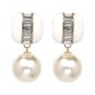 JUJIA simulated pearl Dangle drop Bridal Earrings for Women Vintage Statement Large Faux Pearl Earri