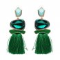 JUJIA Bohemia Ethnic Tassels Earring For Women Maxi Statement Gem Stone Long Fringe Drop Earrings Pe