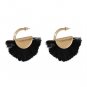 JUJIA 12 colors cotton tassel drop earring Jewelry Hot Selling Elegant matel fringe Earrings for Wom