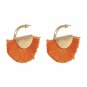 JUJIA 12 colors cotton tassel drop earring Jewelry Hot Selling Elegant matel fringe Earrings for Wom