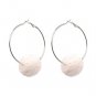 JUJIA 7 colors Ethnic Pom Pom Hoop Earrings Statement Earrings for Women pompom ball earrings wholes