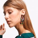 Vintage Large Acrylic Drop Earrings Fashion Resin Round Dangle Statement Earrings For Women Wholesal
